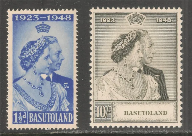 Basutoland #39-40 (SG #36-37) VF MINT LH 1948 King George VI and Queen Elizabeth