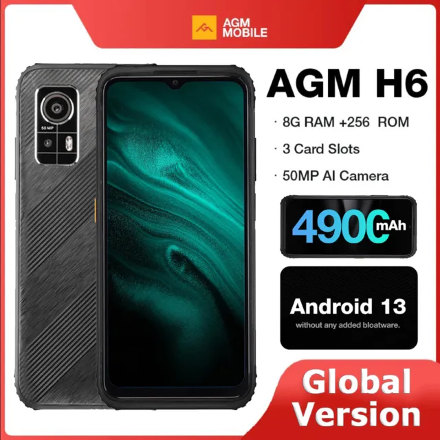 6.56'' AGM H6 Rugged Phone 8G RAM 256G ROM 50MP 4900mAh NFC