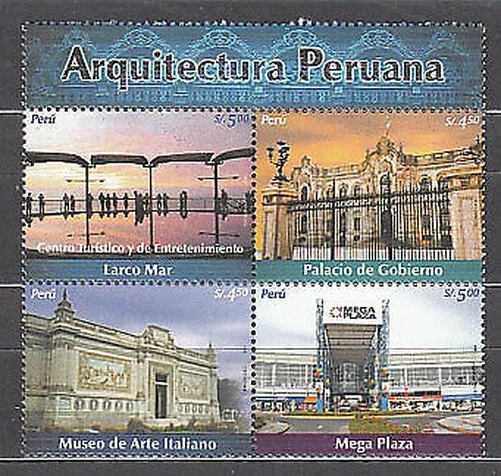 Peru - Post 2005 Yvert 1505/8 MNH Architektur