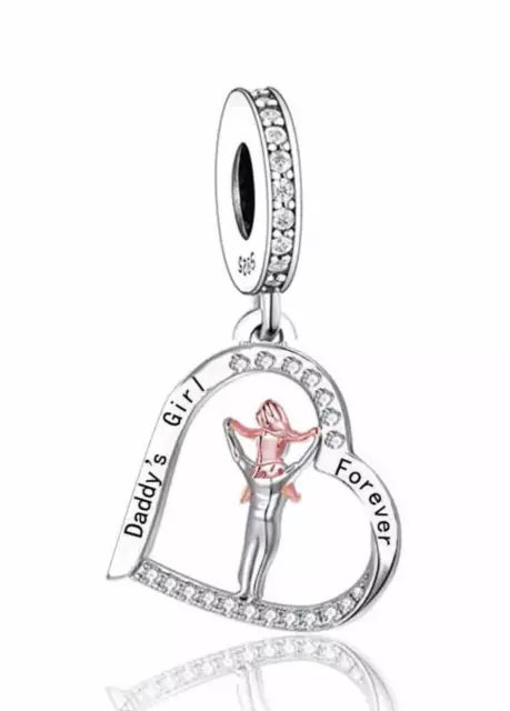 CLOSING DOWN SALE, Brand New Sterling silver 'Daddy's Girl Forever' Dangle Charm