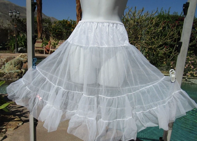 S/M crinoline slip 22-31" waist white 22" long