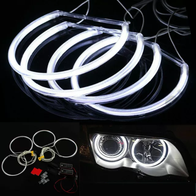 4 LED CCFL Angel Eyes Halo Rings Feux Feu Phare Kit pour BMW E36 E38 E39 E46