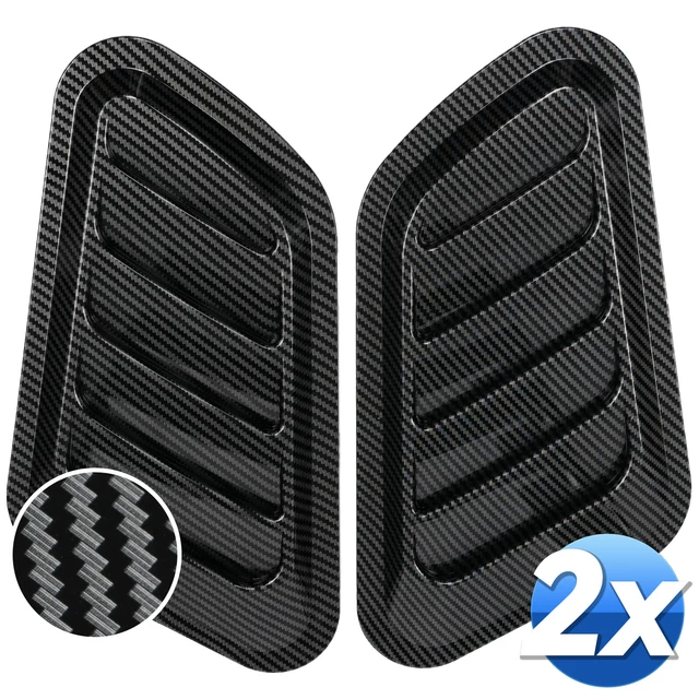 X2 Carbon Universal Car Decorative Air Flow Intake Scoop Bonnet Vent Cover Hood