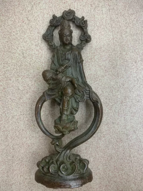 6.7 Inches Large Chinese Bronze Hand Made *KwanYin Bodhisattva* Statue
