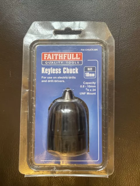 Faithfull FAICHUCK38K Chuck impatto senza chiave capacità 10 mm 3/8 x 24 UNF