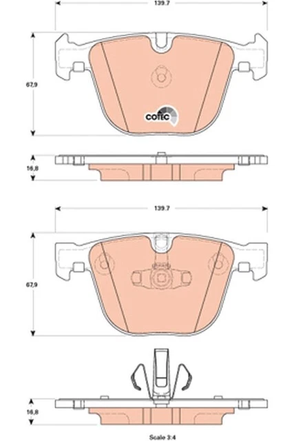 TRW Gdb1857 set pastiglie freno freno a disco per BMW 08-15