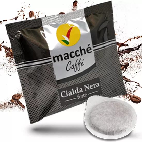 200 Cialde Filtro Carta 44Mm Macche' Caffe' Miscela Nera Gusto Forte Originali