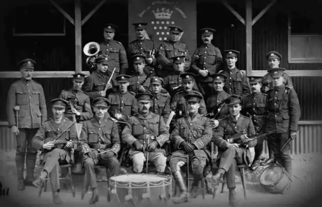 A4 Photo Duke Of Cornwall Light Infantry Dcli 4th Res Battn Military Band Pose 2