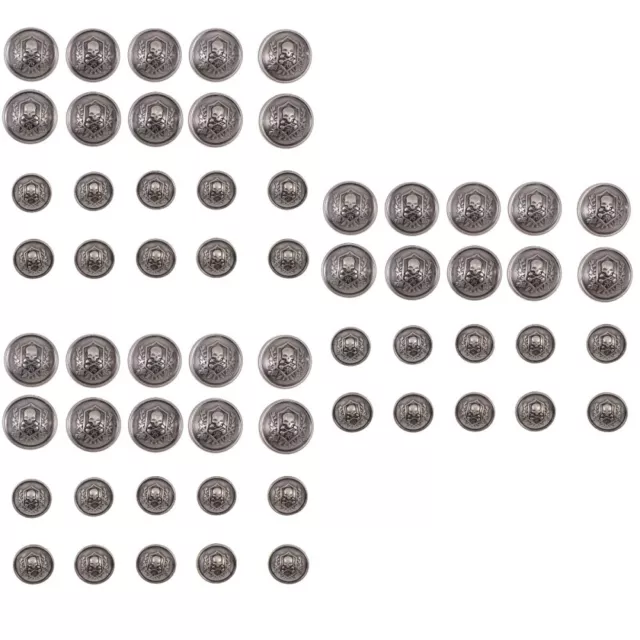 60 piezas de aleación con botón de calavera para hombre trajes de metal botones para coser