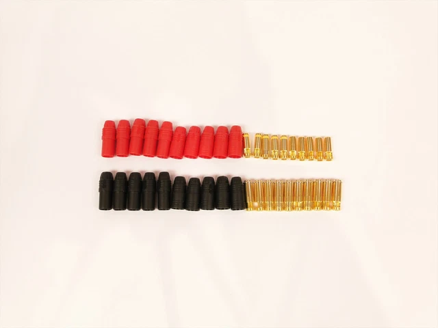 Set Connettori AS150 Antiflash 7mm Oro – 16 Pezzi (2 Set) – Spine Alta Corrente 150A Per Batterie Lipo RC – Rosso E Nero