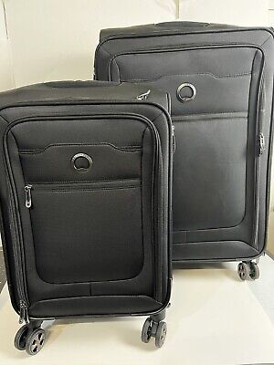 Delsey Paris 2-Piece Softside Spinner Luggage Set, Black