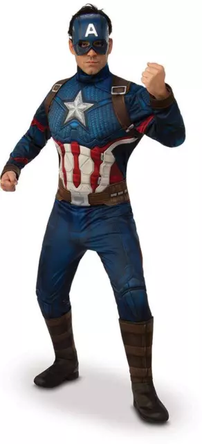 Rubie's Official Avengers Endgame Captain America, Deluxe Adult Mens Costume Sta