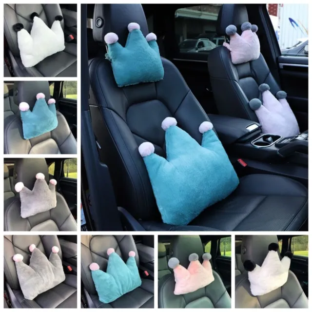 Plush Crown Car Plush Headrest Soft Crown Car Waist Pillow  Four Seasons