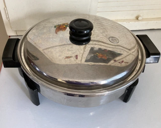 12" Saladmaster 7256 Stainless Steel Oil Core Electric Skillet w/Vapo Lid #7256 12" Saladmaster 7256 Stainless Steel Oil Core Electric Skillet w/Vapo Lid #7256