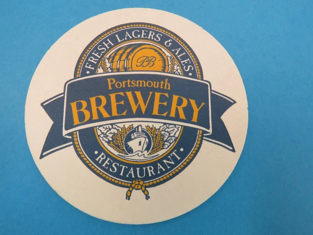 Beer Pub Coaster ~*~ The PORTSMOUTH Brewery Fresh Lagers & Ales New Hampshire