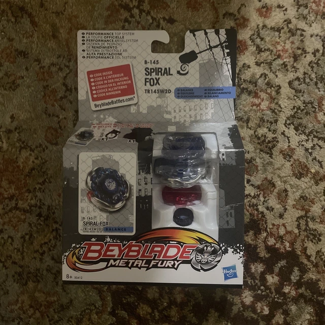 BEYBLADE HASBRO RARE Metal Fury B-145 Spiral Fox / Screw Fox Fusion Masters 4D