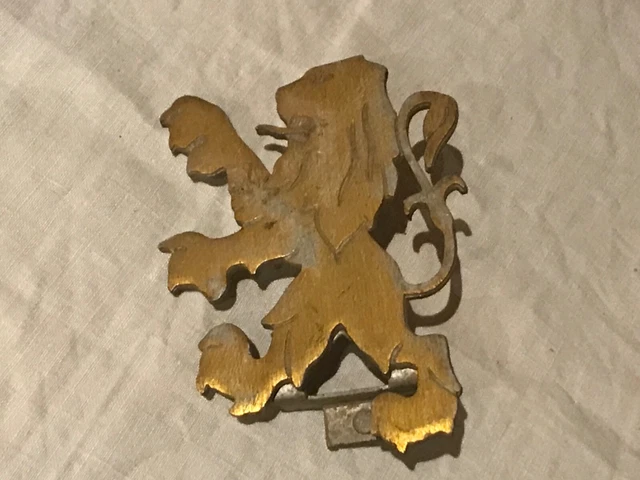 Pendentif Charm Vintage – Blason Du Lion De Peugeot émaillé – Argenté