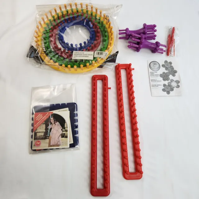 Round Knitter Looms Scarf Rectangle Boye Jumbo Spool Knitting Set Lot Kit EZ Hat