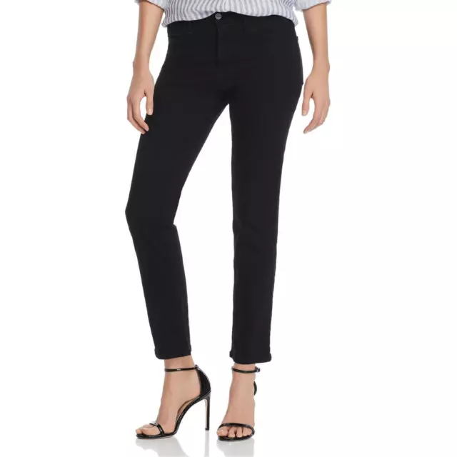 Frame Denim Womens Black Denim Stretch Straight High-Waist Jeans 24 BHFO 1558