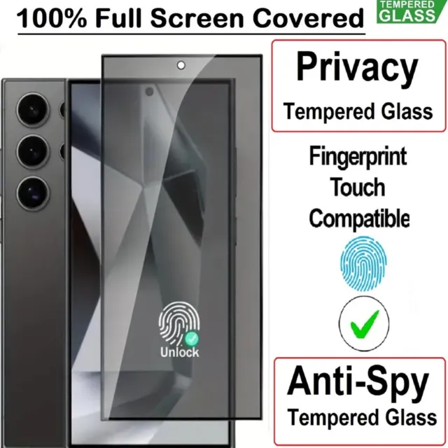 For Samsung S24 Ultra S23 Plus S22 Privacy Tempered Glass Screen Protector Film