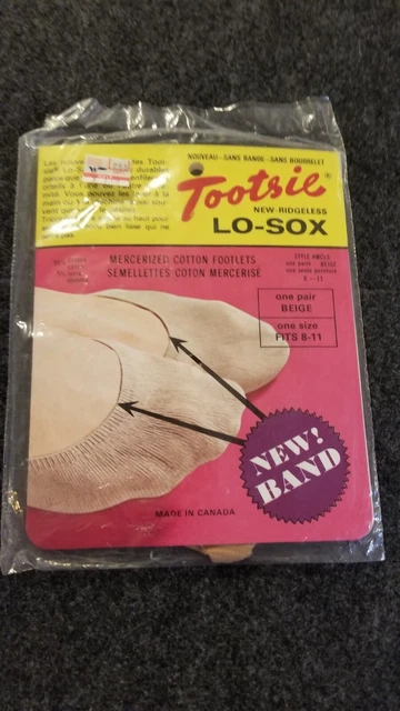 LO-SOX TOOTSIE Beige 8 - 11 SEALED  1 pair Vintage