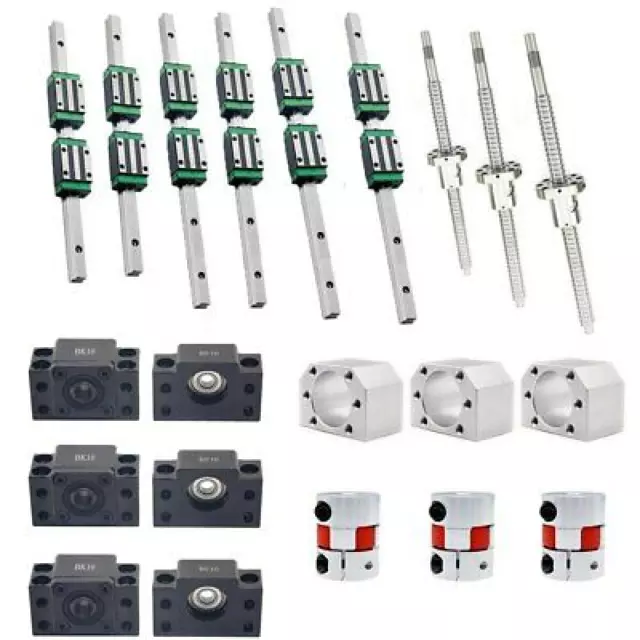 HGR20 Linear guide+block HGH20CA+SFU1605 SFU1610 ball screw 5mm + BK12 BF12 CNC