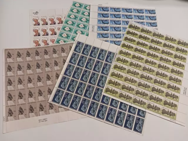 US POSTAGE STAMPS - 6 FULL SHEETS - NO GUM - 6 & 5 cents- see notes and pictures