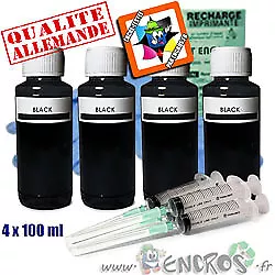 Recharge Kit Encre 4x100ML universelles pour EPSON NOIR