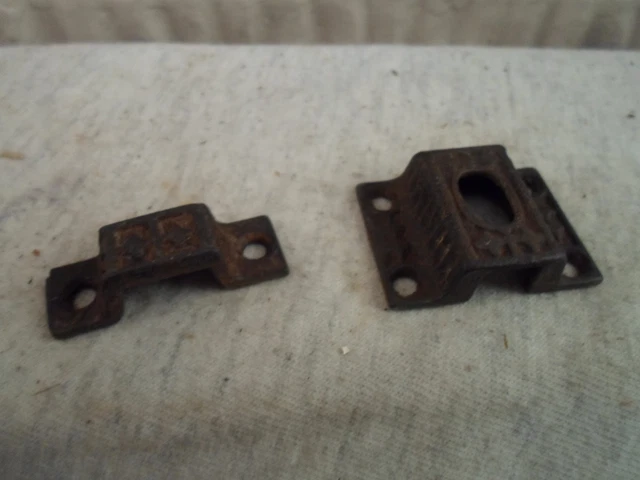2 Antique Eastlake Victorian flush mount  latch plates  # 2