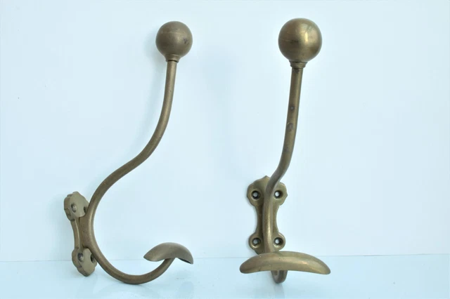 Antique French Coat & Hat Bronze Hooks Pair