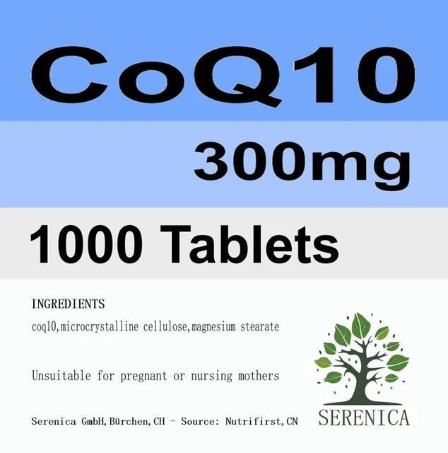 CoQ10 Ubiquinone Q10 Coenzyme 300mg x 1000 Tablets