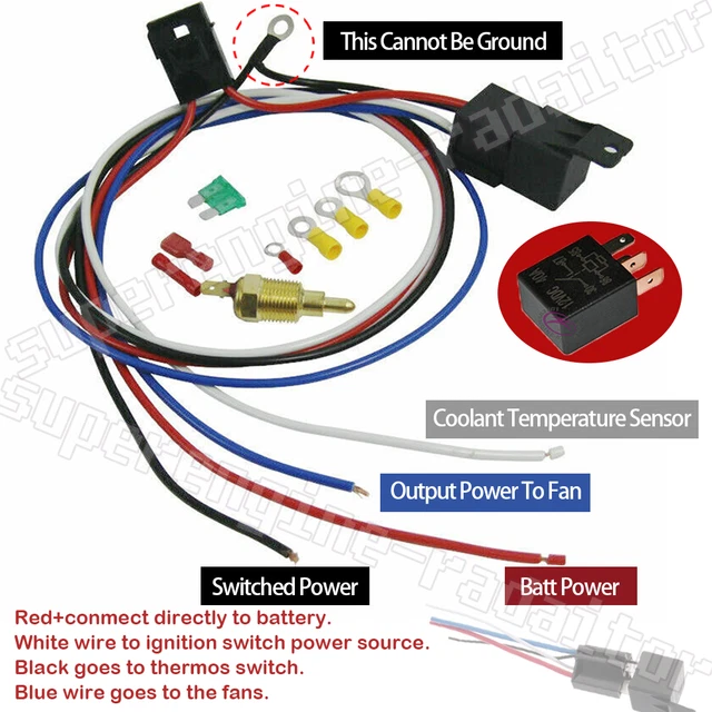 FAN+THERMOSTAT RELAY KITS Fit Radiator Electric Fan Sensor Temperature