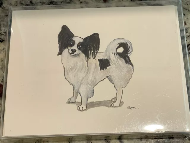 Papillon Dog Zeppa Studios Fur Children Blank Note Cards Set of 5