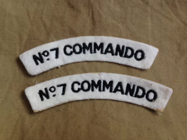 Excellent WW2 British Army No 7 Commando Cloth Battledress Shoulder Titles