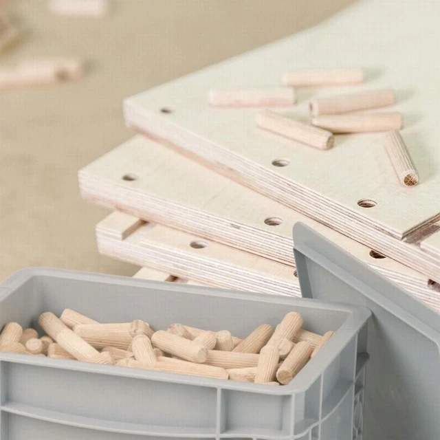 Wood Dowels Accessories Chamfered Fluted Pin Grooved Grooved Dowels Pin 100 Pcs