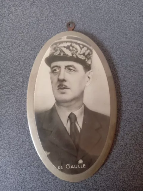 Ancien Portrait Glacoide Général De Gaulle Ww2 15 Cm