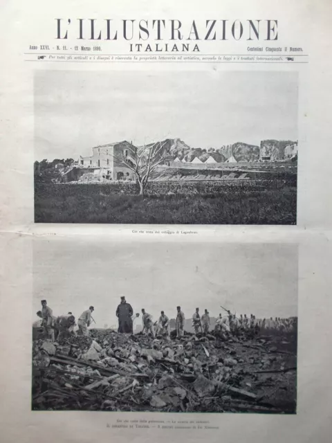 L'Illustrazione Italiana del 12 Marzo 1899 Disastro Tolone Gendarmeria Pechino