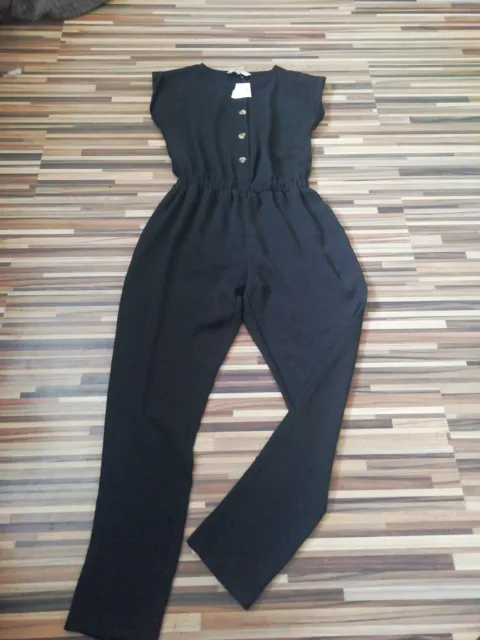 Bnwt New Girls Miss Evie  7-8 Years Black All In One Trousers Playsuit