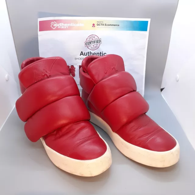 GIUSEPPE ZANOTTI RED Puff Strap High Top Sneakers COA Men Size 39 Rare Cudi VGC