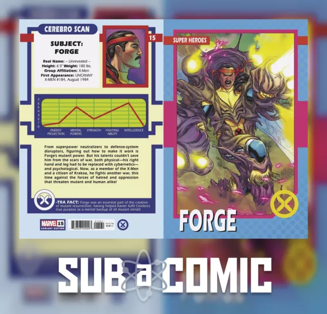 X-Men #15 Dauterman Trading Card Variant (Marvel 2022 1St Print) Comic