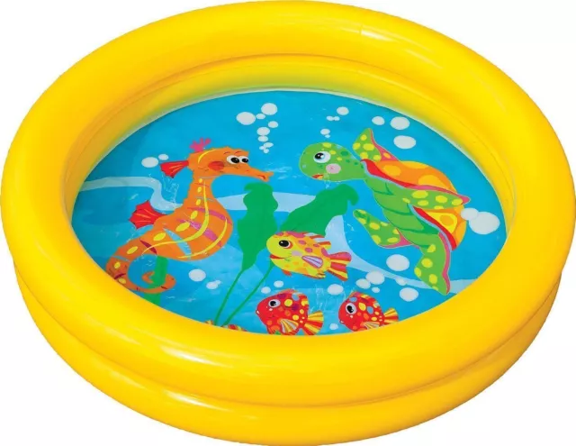 Intex Baby Paddling Pool 2 Ring Small 61cm Inflatable Home Garden Holiday Fun