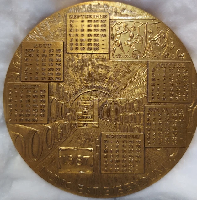 Médaille Calendrier 1987 "La Vigne" - Bronze, Monnaie De Paris