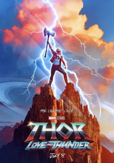 THOR LOVE AND THUNDER 27x40 Double Sided DS Movie Poster MINT Marvel THOR VSN