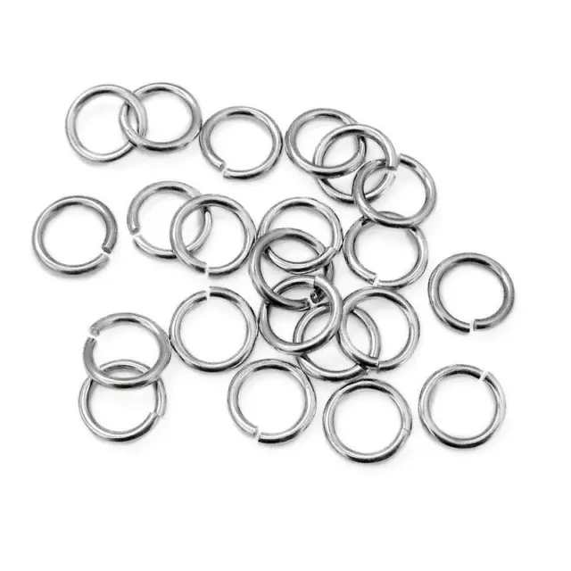 100 x Stainless Steel 10mm x 1.5mm Flush Cut Jump Rings - Half Hard Temper 3