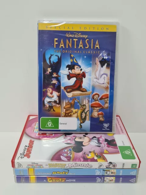 Walt Disney DVD Bundle x4 Mickey Mouse Clubhouse Fantasia Extremely Goofy Movie