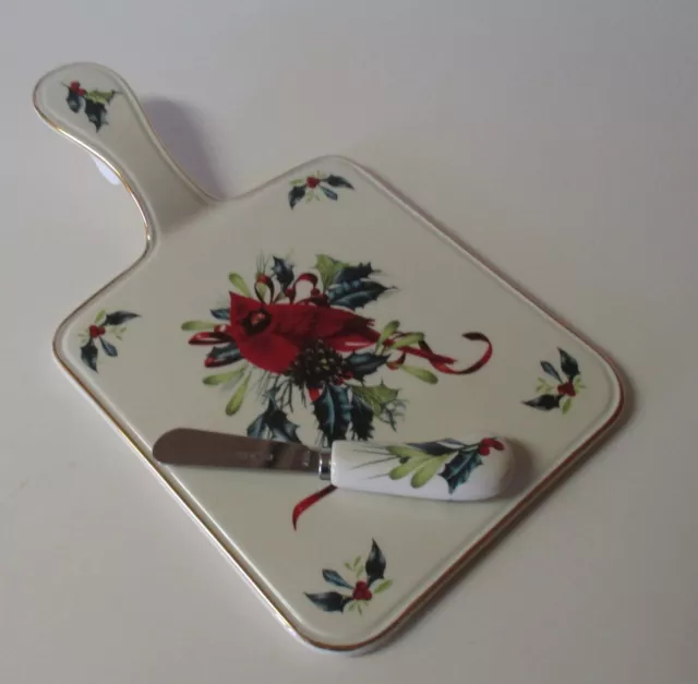 Lenox Winter Greetings Cardinal Cheese Board/Spreader New in Box