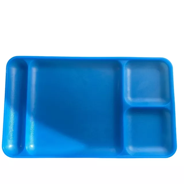 Vintage Tupperware Divided Serving Lunch Tray 1535-5 Cafeteria Style Blue