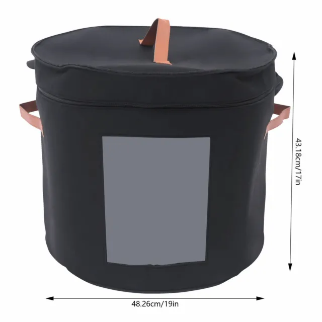 Black Round Hat Storage Box Foldable Felt Cowboy Beach Hat Travel Case Organizer