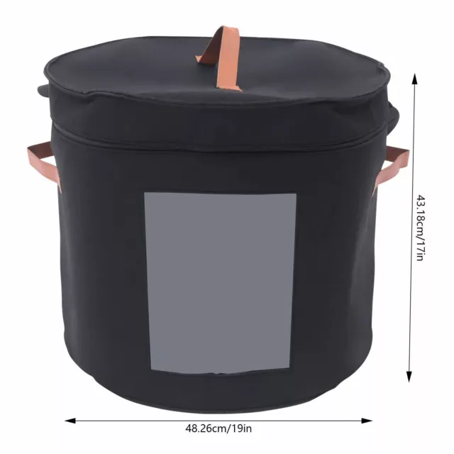 Foldable Hat Storage Box Portable Travel Hat Box with Dustproof Lid 19*17in 2