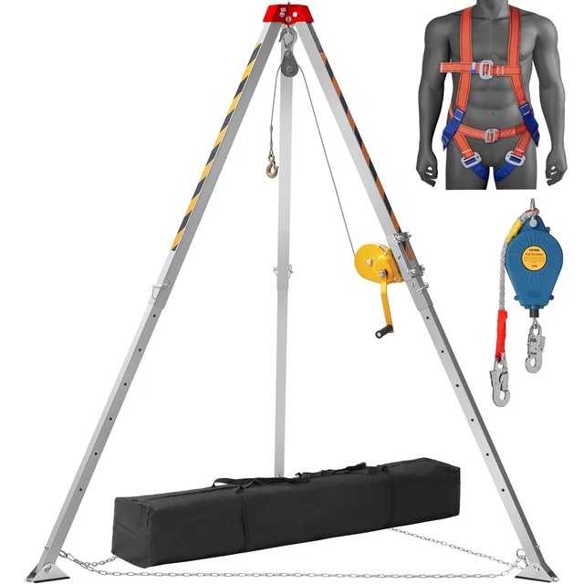 VEVOR CONFINED SPACE Tripod Kit, 1200 Lbs Winch, Confined Space Tripod